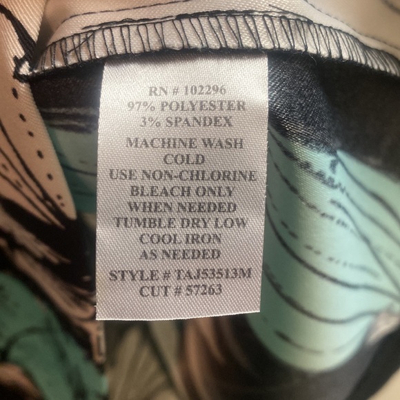 Connected Apparel A-line Black White Teal Floral Knee length, sleeveless Size 12 - Picture 5 of 5